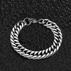Nonfading Handmade Titanium Steel Doublewoven Cuban Bracelet With Leaf Pattern Natural Unisex Jewelry
