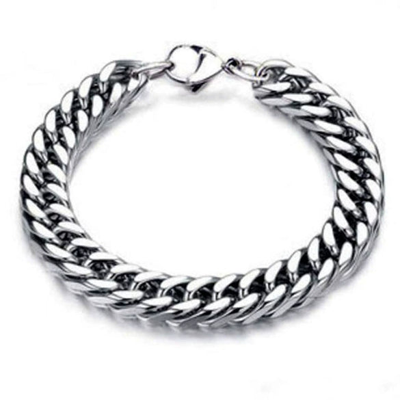 Nonfading Handmade Titanium Steel Doublewoven Cuban Bracelet With Leaf Pattern Natural Unisex Jewelry