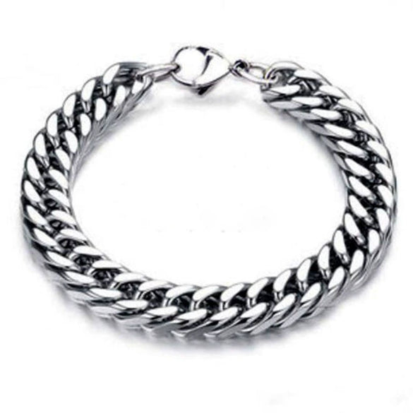 Nonfading Handmade Titanium Steel Doublewoven Cuban Bracelet With Leaf Pattern Natural Unisex Jewelry