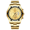 Nonmechanical Men's Watch With Large Round Dial Stainless Steel Band Alloy Case Business Style