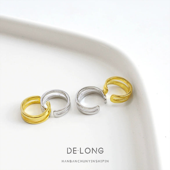 Nonpierced Ear Clip S925 Sterling Silver Ushape High Sense Electroplated Women's Earrings