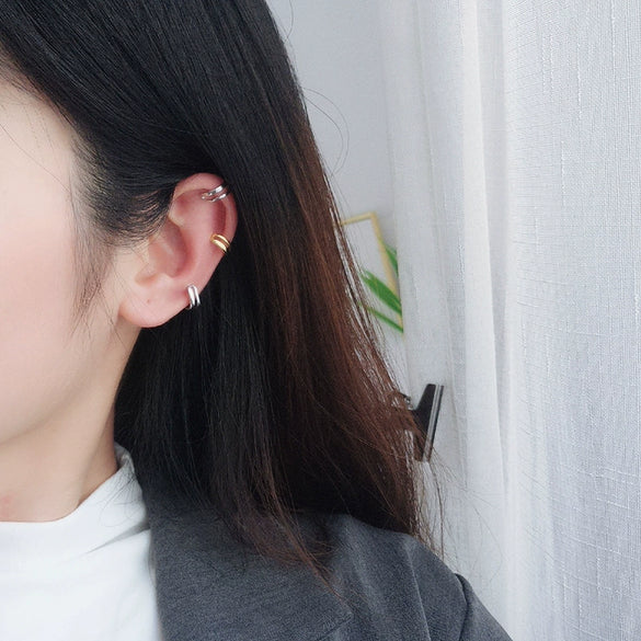 Nonpierced Ear Clip S925 Sterling Silver Ushape High Sense Electroplated Women's Earrings