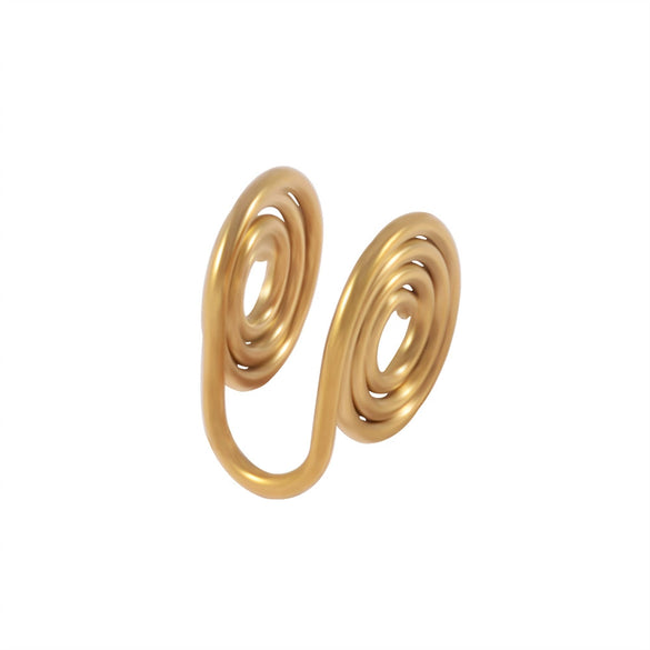 Nonpierced Ear Clip Stainless Steel Multilayer Electroplated Geometric Simple Unisex Earrings