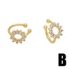 Nonpierced Earrings Copper Goldplated Inlaid Zircon Butterfly Animal Style