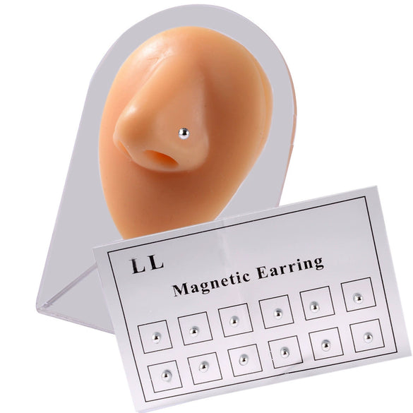 Nonpierced Magnet Electroplated Round Ball Nose Nails Lip Nails Ear Bone Nails Earrings Unisex