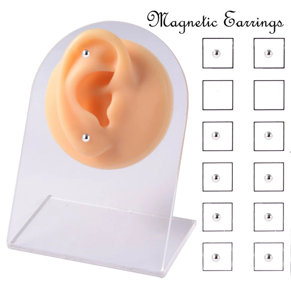 Nonpierced Magnet Electroplated Round Ball Nose Nails Lip Nails Ear Bone Nails Earrings Unisex
