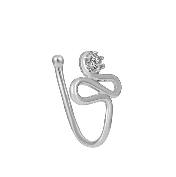 Nonpierced Ushaped Nose Clip Copper Inlaid Zircon Geometric Style Electroplated Women's Accessory