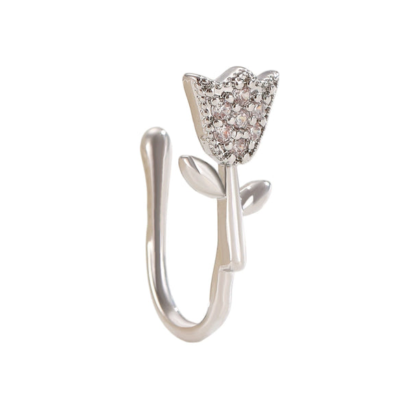 Nonpierced Ushaped Nose Clip Copper Inlaid Zircon Geometric Style Electroplated Women's Accessory