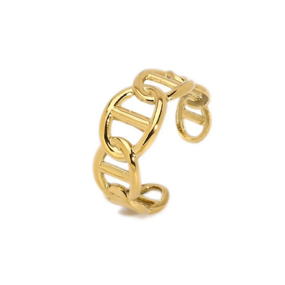 Nordic Style British Style African Style Solid Color Stainless Steel Plating 18k Gold Plated Open Rings