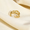 Nordic Style British Style African Style Solid Color Stainless Steel Plating 18k Gold Plated Open Rings