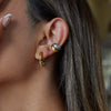 Normcore Style Detachable Stainless Steel Earrings Geometric Pattern Electroplated For Women