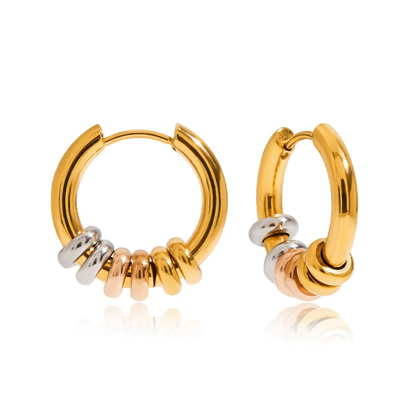 Normcore Style Detachable Stainless Steel Earrings Geometric Pattern Electroplated For Women