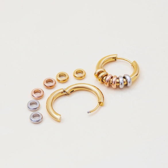 Normcore Style Detachable Stainless Steel Earrings Geometric Pattern Electroplated For Women