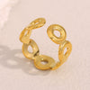 Normcore Style Versatile Geometric Stainless Steel 18K Gold Plated Open Ring