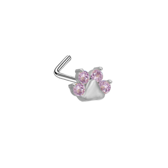 Nose Nail Piercing Jewelry Stainless Steel Animal Spider Scorpion Cat Claw Heart Inlaid Zircon Diamond Style