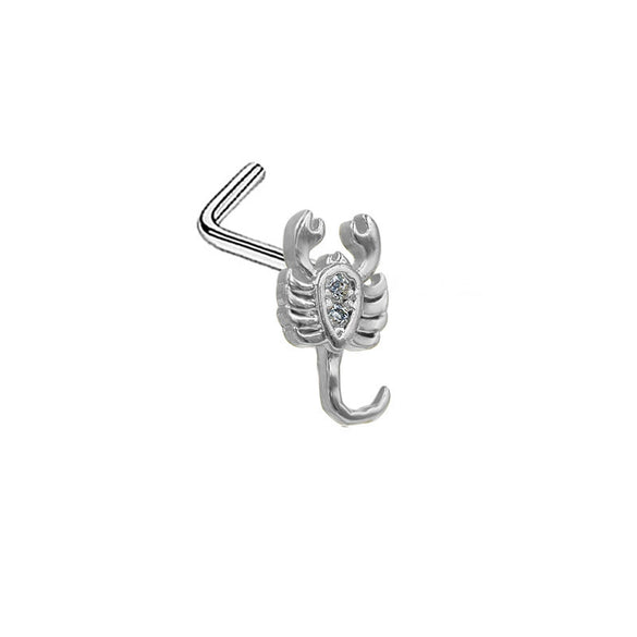 Nose Nail Piercing Jewelry Stainless Steel Animal Spider Scorpion Cat Claw Heart Inlaid Zircon Diamond Style