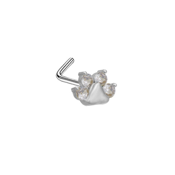 Nose Nail Piercing Jewelry Stainless Steel Animal Spider Scorpion Cat Claw Heart Inlaid Zircon Diamond Style