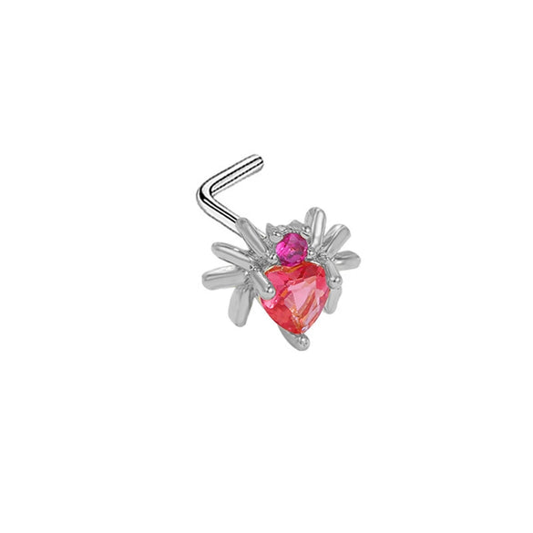 Nose Nail Piercing Jewelry Stainless Steel Animal Spider Scorpion Cat Claw Heart Inlaid Zircon Diamond Style
