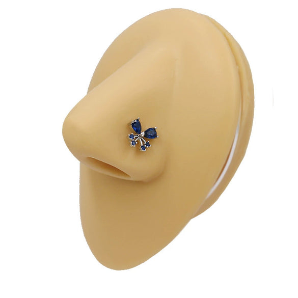 Nose Nail Piercing Jewelry Stainless Steel Animal Spider Scorpion Cat Claw Heart Inlaid Zircon Diamond Style