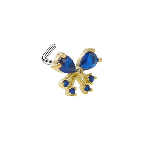 Nose Nail Piercing Jewelry Stainless Steel Animal Spider Scorpion Cat Claw Heart Inlaid Zircon Diamond Style