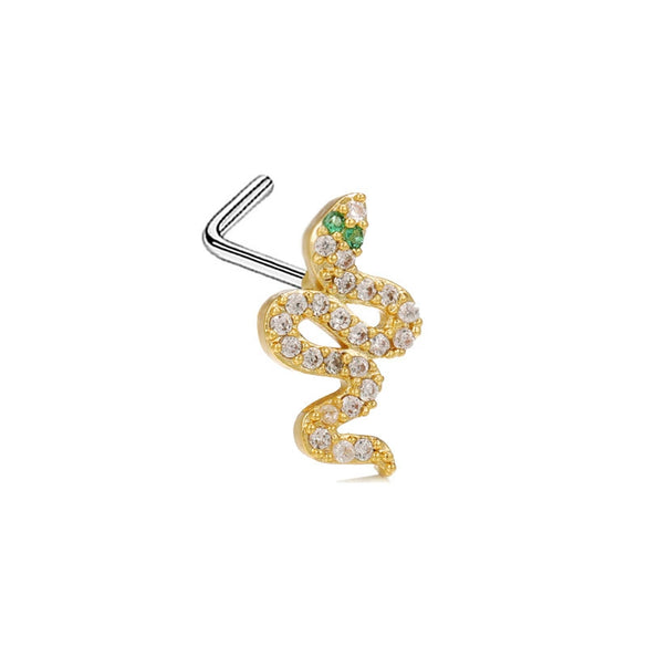 Nose Nail Piercing Jewelry Stainless Steel Animal Spider Scorpion Cat Claw Heart Inlaid Zircon Diamond Style