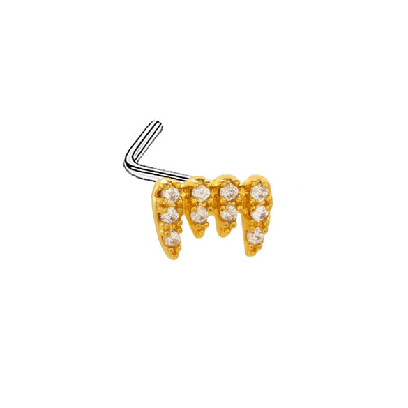 Nose Nail Puncture Jewelry Stainless Steel Heart Shaped With White Zircon