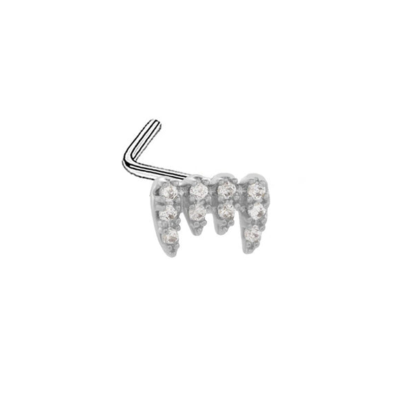 Nose Nail Puncture Jewelry Stainless Steel Heart Shaped With White Zircon