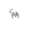 Nose Nail Puncture Jewelry Stainless Steel Heart Shaped With White Zircon