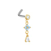 Nose Nail Puncture Jewelry Stainless Steel Heart Shaped With White Zircon