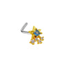 Nose Nail Puncture Jewelry Stainless Steel Heart Shaped With White Zircon