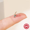 Nose Piercing Jewelry 925 Sterling Silver Natural Aquatic Moss Agate Geometric Environmentally Friendly Electroplated
