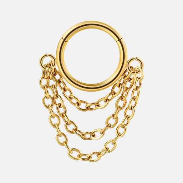 Nose Ring And Ear Ring Stainless Steel Geometric Electroplated