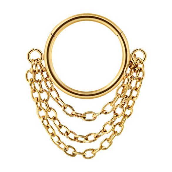 Nose Ring And Ear Ring Stainless Steel Geometric Electroplated