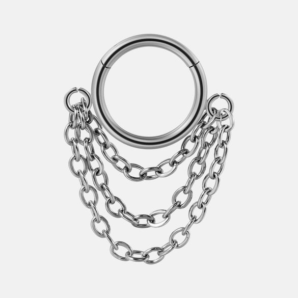 Nose Ring And Ear Ring Stainless Steel Geometric Electroplated