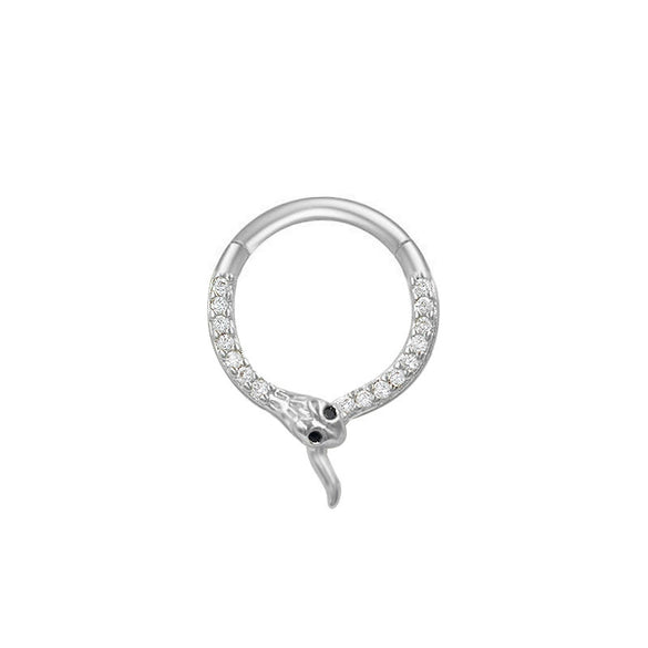 Nose Ring And Ear Ring Stainless Steel Heartshaped And Fivepointed Star Puncture Ornaments With Diamond Design Simple Style