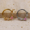 Nose Ring And Ear Ring Stainless Steel Heartshaped And Fivepointed Star Puncture Ornaments With Diamond Design Simple Style