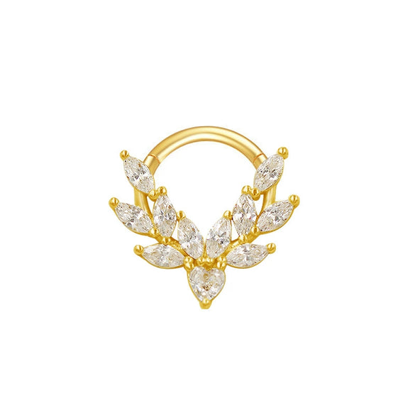 Nose Ring And Ear Ring Stainless Steel Heartshaped And Fivepointed Star Puncture Ornaments With Diamond Design Simple Style