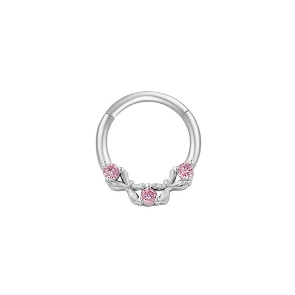 Nose Ring And Ear Ring Stainless Steel Heartshaped And Fivepointed Star Puncture Ornaments With Diamond Design Simple Style