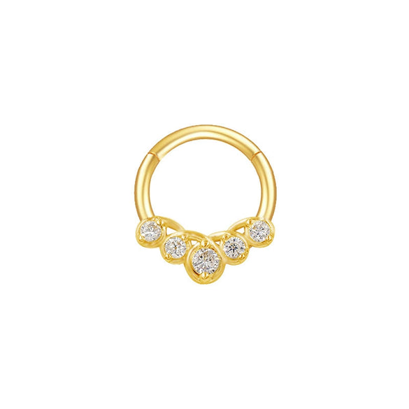 Nose Ring And Ear Ring Stainless Steel Heartshaped And Fivepointed Star Puncture Ornaments With Diamond Design Simple Style