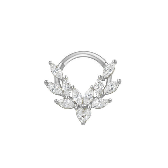 Nose Ring And Ear Ring Stainless Steel Heartshaped And Fivepointed Star Puncture Ornaments With Diamond Design Simple Style