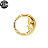 Nose Ring Earrings Titanium Steel Versatile Geometric Star Shape Electroplated