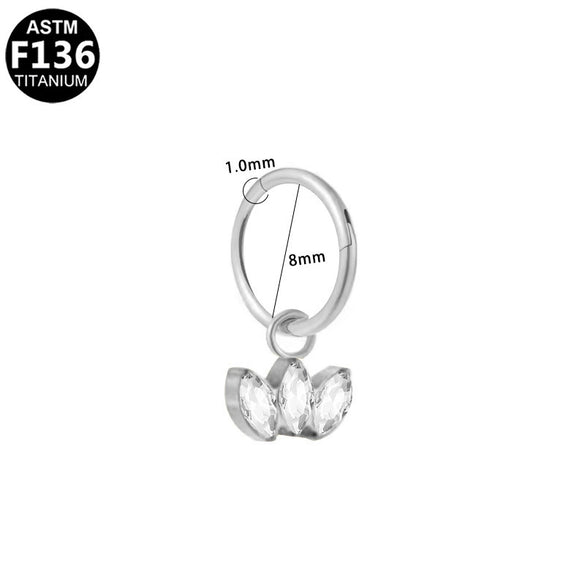 Nose Ring Earrings Titanium Steel Versatile Geometric Star Shape Electroplated
