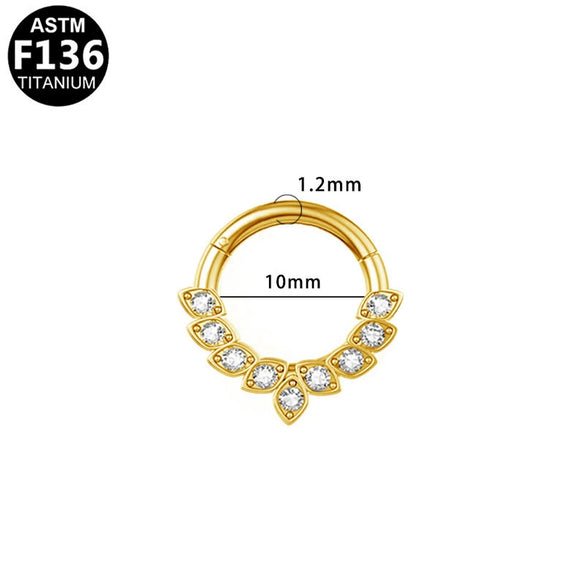 Nose Ring Earrings Titanium Steel Versatile Geometric Star Shape Electroplated