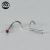 Nose Ring Jewelry G23 Titanium Round Shaped Set With Diamonds