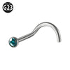 Nose Ring Jewelry G23 Titanium Round Shaped Set With Diamonds