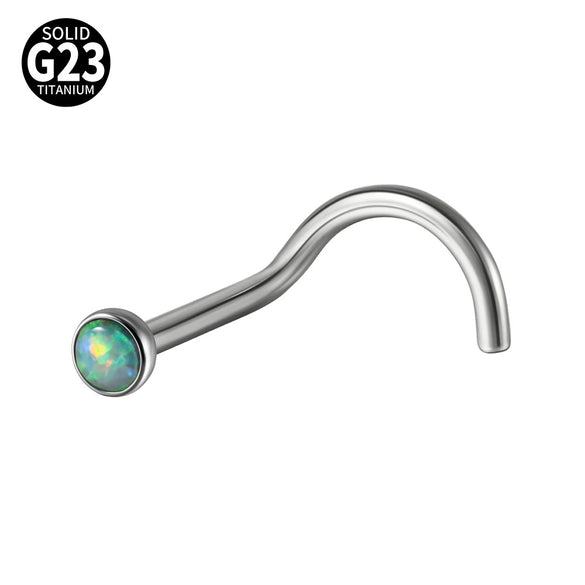 Nose Ring Jewelry G23 Titanium Round Shaped Set With Diamonds