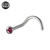 Nose Ring Jewelry G23 Titanium Round Shaped Set With Diamonds