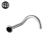 Nose Ring Jewelry G23 Titanium Round Shaped Set With Diamonds