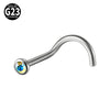 Nose Ring Jewelry G23 Titanium Round Shaped Set With Diamonds