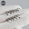 Nose Ring Jewelry G23 Titanium Round Shaped Set With Diamonds